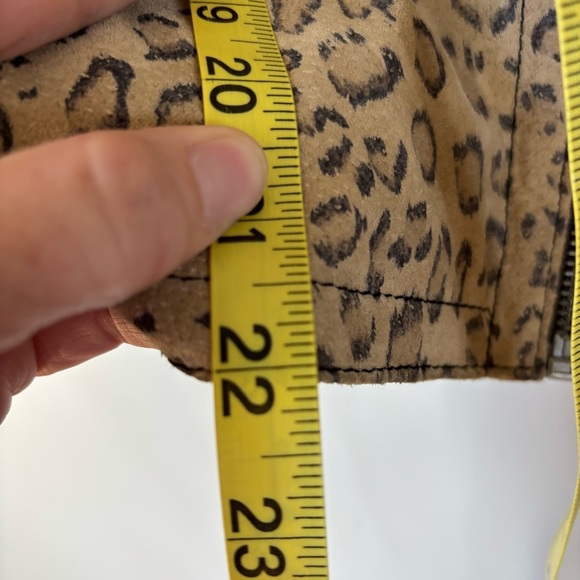 Live a Little Leopard Print Leather Jacket size M - Picture 5 of 8